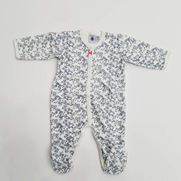 Petit Bateau Baby Girls’ Printed Birds Velour Foot - Picture 1 of 1